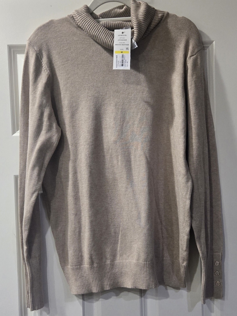Nordstrom Rack Taupe Heather Long Sleeve Cowl Neck Sweater